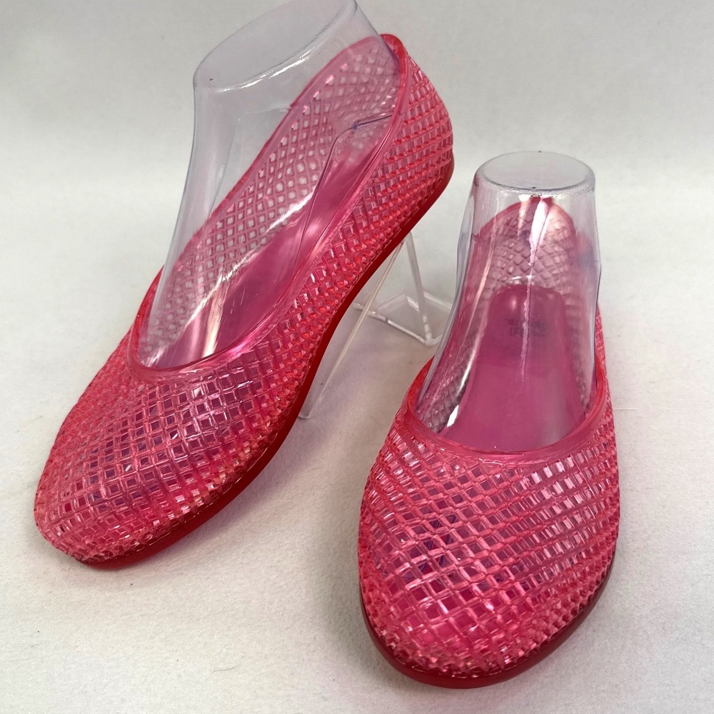 Wild Fable Pink Jelly Ballet Flats Woven Lattice 90s Retro Women Size 6